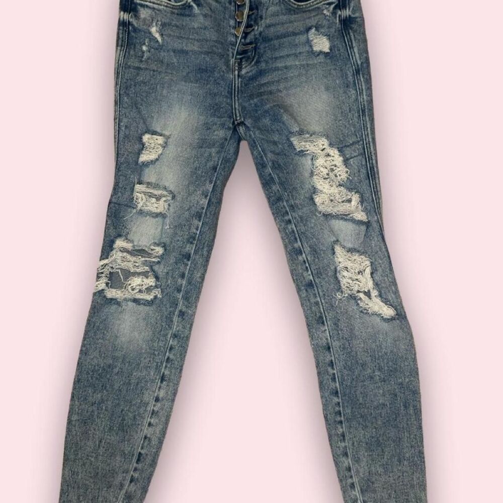 Flying Monkey - light blue distressed jeans size 27